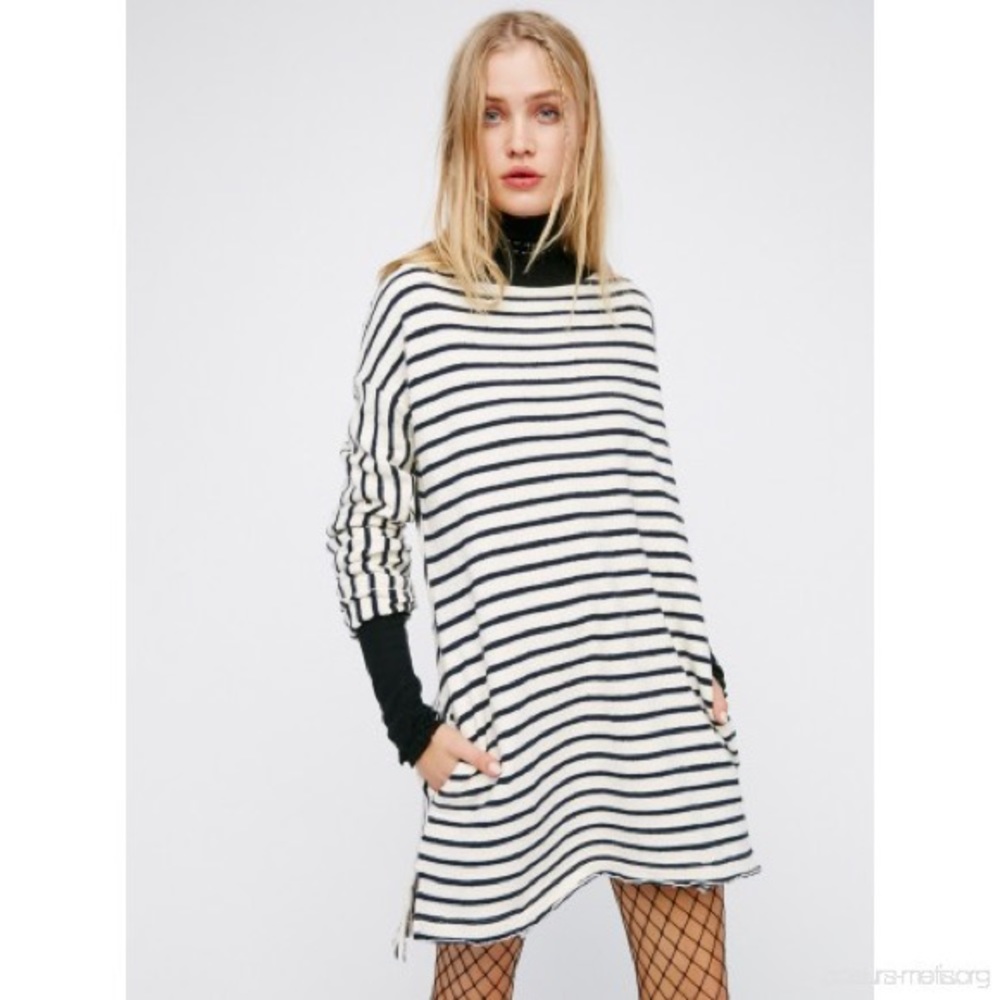 Free People Come On Over Striped Tunic/Mini Dress